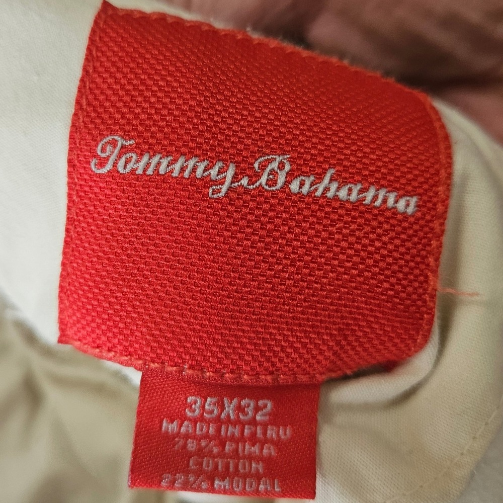 Tommy Bahama‎ Mens 35x32 Beige Pima Cotton Blend Casual Chino Pants - Picture 3 of 11